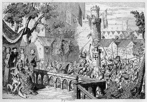 Maskerade im Palastgarten des Tower of London, 1840 von George Cruikshank