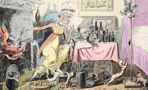 Ein Rezept für Hühneraugen mischen, veröffentlicht 1835 von George Cruikshank