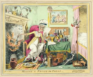 Ein Rezept für Hühneraugen mischen, veröffentlicht von G. Humphrey, London, 4. Dezember 1822