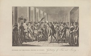 Außenansicht des Opernhauses bei Nacht von George Cruikshank