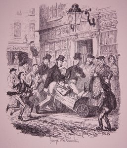 Taschendieb von der Polizei gefasst, frühes 19. Jahrhundert von George Cruikshank