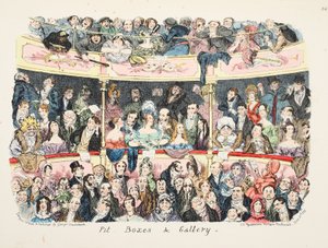 Pit Boxes und Galerie, veröffentlicht 1836 von George Cruikshank