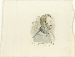 Selbstporträt im Profil von George Cruikshank