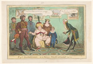 Karikatur auf Prinzessin Caroline, 1817 von George Cruikshank