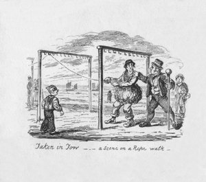 In Schlepp genommen - Eine Szene auf einem Seilgang, 1829 von George Cruikshank