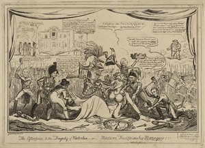 Das Nachspiel zur Tragödie von Waterloo oder Madame Francois und ihre Manager!!!, veröffentlicht am 9. November von George Cruikshank