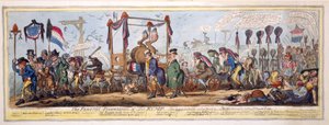 Der Trauerzug des Rumpfes, veröffentlicht 1819 von George Cruikshank
