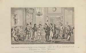 Das Grüne Zimmer im Drury Lane Theatre von George Cruikshank