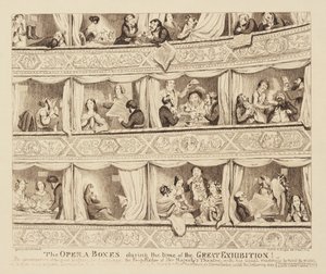 Die Opernlogen während der Zeit der Großen Ausstellung, 1851 von George Cruikshank