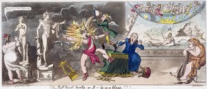 Der Pall Mall Apollo oder, R...ty in Flammen!!! 1816 von George Cruikshank