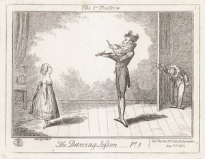 Die Tanzstunde: die erste Position von George Cruikshank