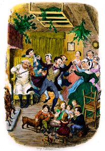 Viktorianische Weihnachtskarte von George Cruikshank von George Cruikshank