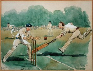 Der Monat Juli: Cricket von George Derville Rowlandson