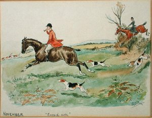 Der Monat November: Jagd von George Derville Rowlandson