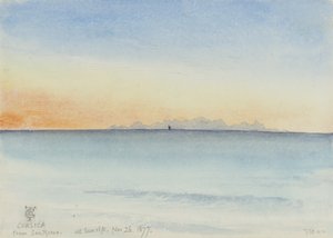 Korsika von San Remo bei Sonnenaufgang, 7:30 Uhr, 26. November 1877