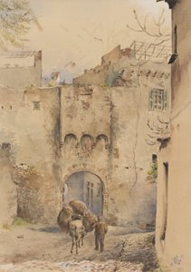 Tor am oberen Ende der Altstadt, San Remo, 1877 von George Douglas Tinling