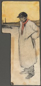 Entwurf für eine Buchillustration, stehende männliche Figur von George Dupuis