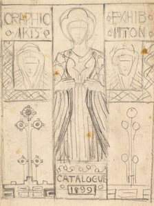 Entwurf für den Katalogumschlag der Dundee Graphic Arts Association [Bleistift] von George Dutch Davidson