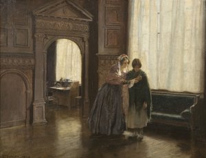 Mrs Mary Carpenter und ihr erstes Reformmädchen, Annie Woolham, in Red Lodge, 10. Oktober von George Edmund Butler