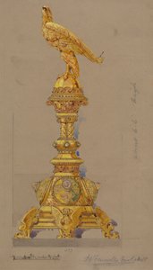 Entwürfe ausgeführt für Jones und Willis, Metall- und Holzarbeiter und Kirchenmöbelhersteller aus Birmingham und London
