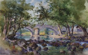 Alte Brücke bei Bettws-y-Coed, Nordwales von George Elbert Burr