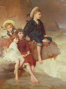 Die Kinder von Sir Hussey Vivian am Strand von George Elgar Hicks
