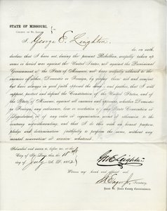 Treueeid von George E. Leighton aus Missouri, County of St. Louis von George Eliot Leighton