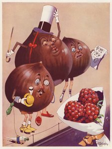 Kastanien und ein Strauß Himbeeren
