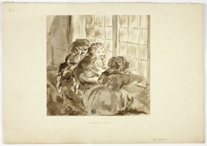 Kinder am Fenster von George Fennel Robson