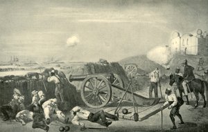 Ein schwerer Tag in den Batterien vor Delhi, 1857, 1901 von George Francklin Atkinson