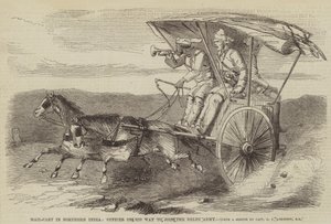 Postkutsche in Nordindien, Offizier auf dem Weg zur Delhi-Armee von George Francklin Atkinson