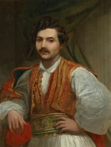 Porträt von Nicolas Ionides (1815-1873), Halbfigur, in griechischer Tracht von George Frederic Watts