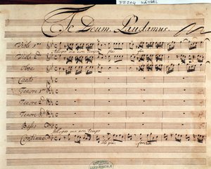 Titelseite der Partitur von Te Deum von G. F. Händel von George Frederick Handel