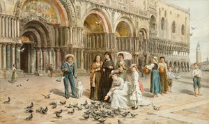 Die Tauben von St. Markus, Venedig, Italien, 1876 von George Goodwin Kilburne