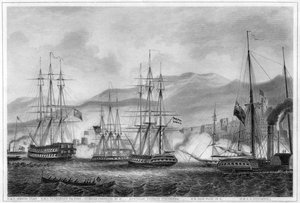 Angriff auf Sidon durch Commodore Charles Napier, 26. September 1840, um 1857 von George Greatbatch