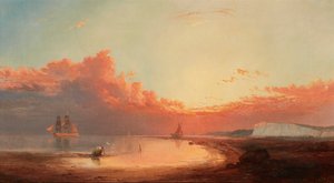 Schiffe vor der englischen Küste, Sonnenuntergang