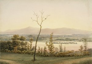 Frühe Dämmerung, Kaatskill Catskill Landing und Berge vom Ostufer des Hudson, New York