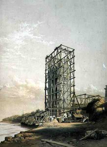 Britannia Brücke, Caernarvon Turm, September 1848, veröffentlicht 1849