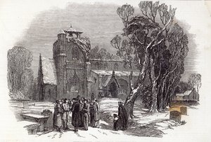 Weihnachtsmorgen: Kirchgang, graviert von W.J. Linton, aus 