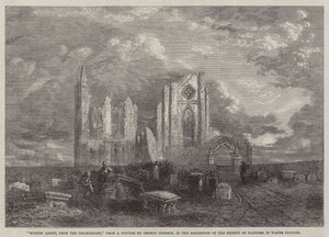 Whitby Abbey, vom Kirchhof aus, in der Ausstellung der Society of Painters in Water Colours von George Haydock Dodgson