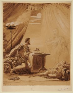 Szene aus Shakespeares „Julius Caesar“: Caesars Geist erscheint Brutus von George Hayter