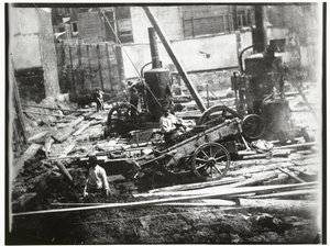 Baugrube für das städtische Bade- und Schwimmhaus an der Heiligeweg in Amsterdam von George Hendrik Breitner