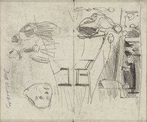 Figuren in der Fischhalle in Delft und Figurenstudien von George Hendrik Breitner