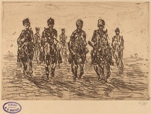 Galoppierende Husaren in Vorderansicht von George Hendrik Breitner