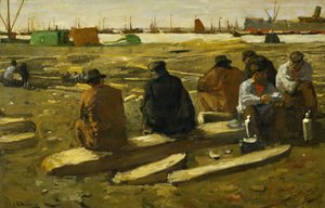 Mittagspause auf der Baustelle in der Van Diemenstraat, Amsterdam von George Hendrik Breitner
