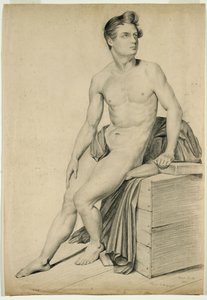 Männlicher Akt, kopiert von einer Lithographie, 1842