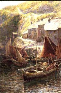 Fischerboote, Polperro, Cornwall von George Hillyard Swinstead