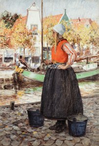 Frau am Kanal von George Hitchcock