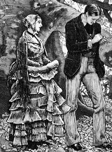 Illustration einer Frau, die einen Heiratsantrag ablehnt