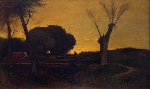Abend in Medfield, Massachusetts, 1875 von George Inness